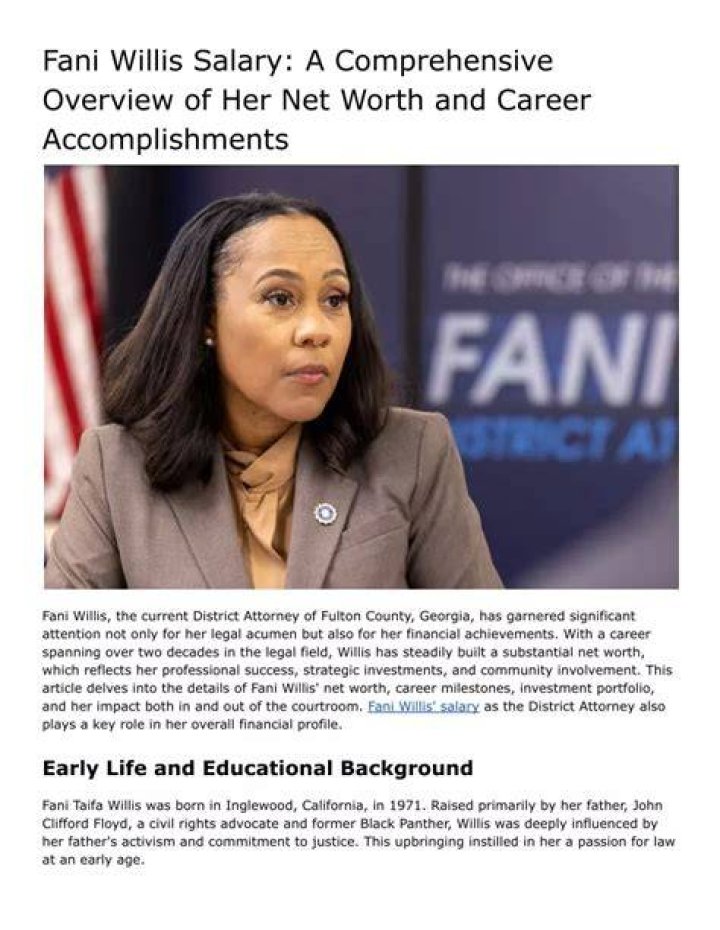 Fani Willis Salary And Net Worth: A Comprehensive Overview